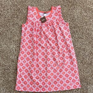 Tea Collection Coral and White Printed Sleeveless Casual Dress
